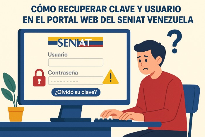 Como recuperar Clave y Usuario en el portal web del Seniat venezuela